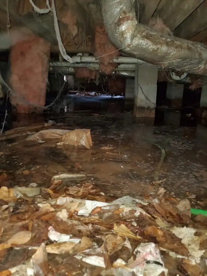 Crawl space flood assessment for Commercial Water Damage Restoration in Brooklyn Center