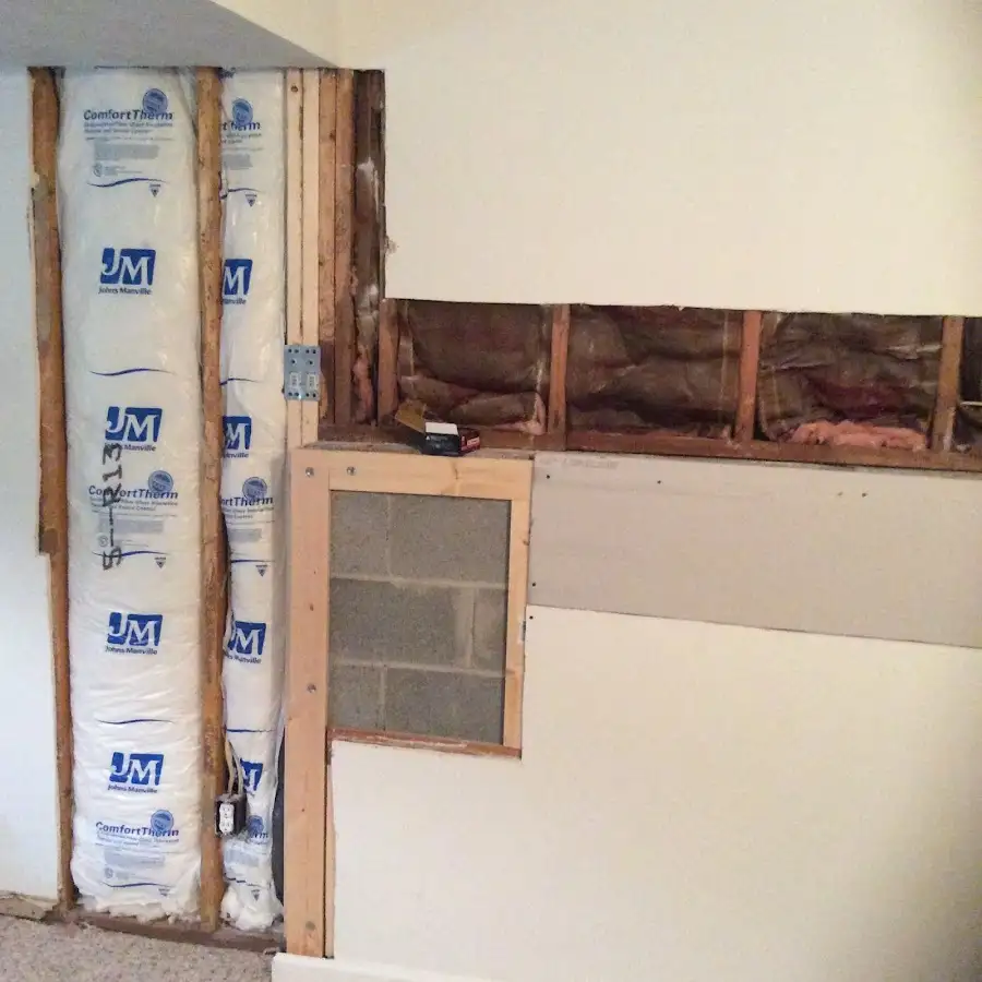 Wall insulation replacement during Basement Flood Cleanup in Brooklyn Center